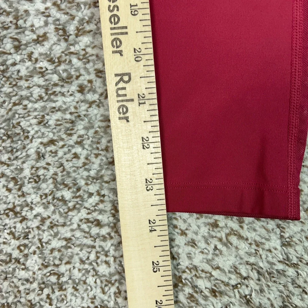 Nike Pro Leggings Women Small Red Gym Training Dri-FIT Mesh 7/8 Tights Pants Gym